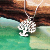 Mini sterling silver tree of life with birds pendant